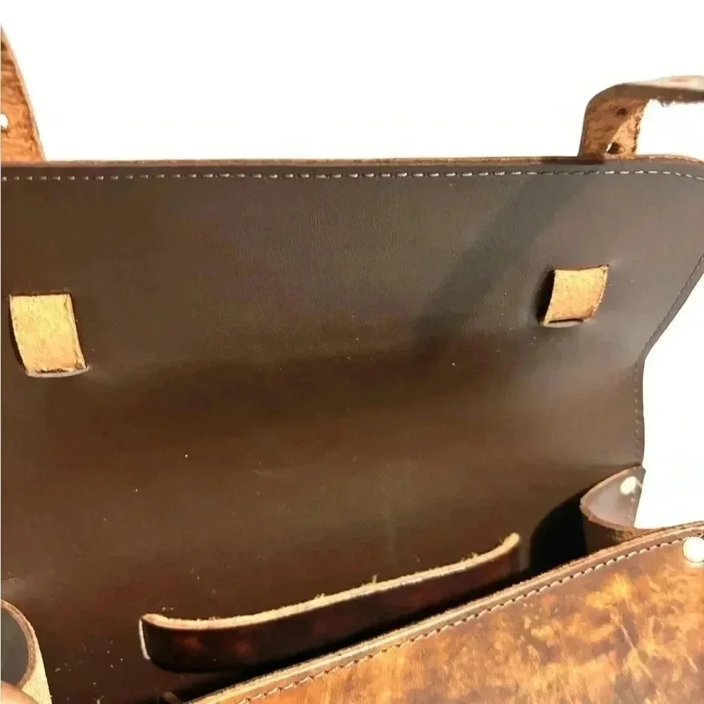 Stage coach unisex brown leather motorcycle handlebar bag